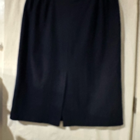Vintage-Inspired Sag Harbor Woman 20W 100% Wool Navy Pencil Skirt Lined Midi - Picture 14 of 15
